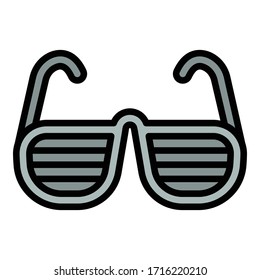 Hiphop eyeglasses icon. Outline hiphop eyeglasses vector icon for web design isolated on white background