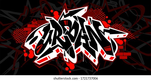 Hiphop Graffiti Style Word Urban Vector Typography Illustration