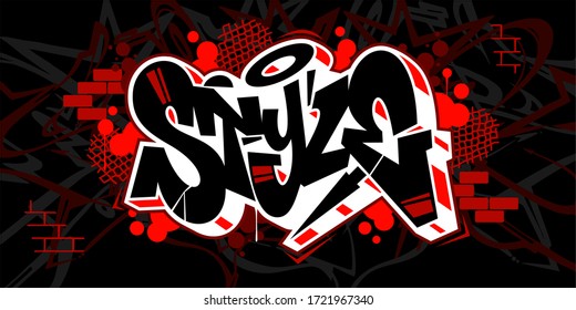 Hiphop Graffiti Style Word Style Vector Typography Illustration