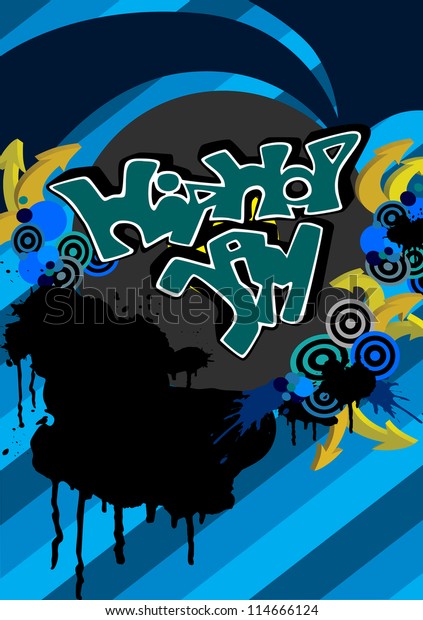 Hiphop Jam Graffiti Modern Vector Background Stock Vector Royalty