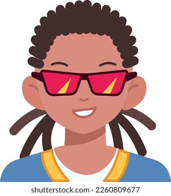 Hiphop Man boy avatar User person people glasses black Flat Style