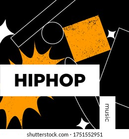 Hiphop Music Playlist. Vector, Cover Playlist, Thumbnail Design.