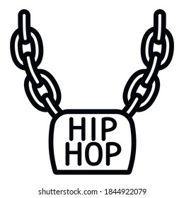 Hiphop necklace icon. Outline hiphop necklace vector icon for web design isolated on white background