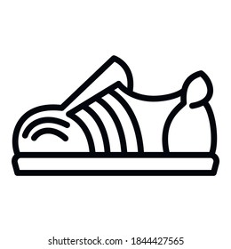 Hiphop shoe icon. Outline hiphop shoe vector icon for web design isolated on white background