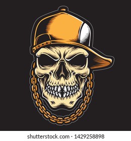 hiphop skull logo and vector