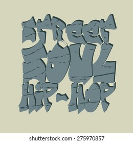 Hip-hop style emblem, T-shirt Design.  Typography fashion design. Graphic Print label - vector illustration 
