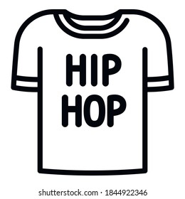 Hiphop tshirt icon. Outline hiphop tshirt vector icon for web design isolated on white background