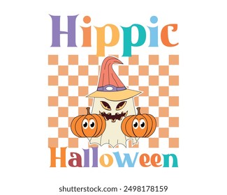 hippic halloween quote retro typography