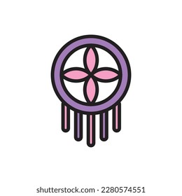 Ilustrador de vectores de iconos de accesorios hippie