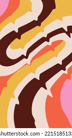 Hippie aesthetic distorted wavy background. Perfect minimalist screensaver, print for tee, textile and fabric. 70s Retro vector illustration for decor and design.