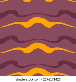 Hippie aesthetic wavy seamless pattern. Perfect minimalist print for tee, textile and fabric. Retro vector illustration for decor and design.



