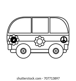 Hippie Bus Vector Illustration Stock Vector (Royalty Free) 707713897 ...