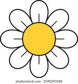 Hippie chamomile flower vector illustration