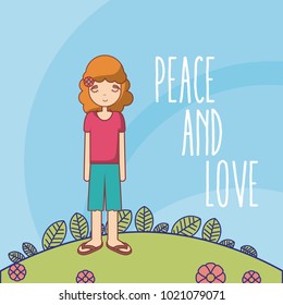 Hippie cute cartoon