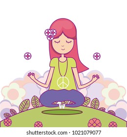 Hippie cute cartoon