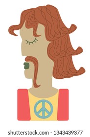 Hippie - cute cartoon character