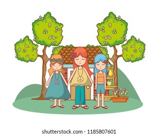 Hippie cute cartoons