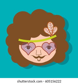 hippie face man with glasses