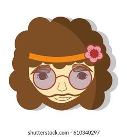 hippie face man with glasses