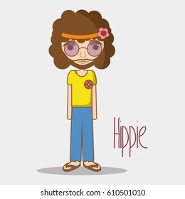 hippie face man with glasses