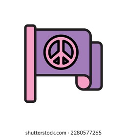 Hippie Flag Icon Vector Illustrator