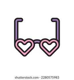 Hippie Glasses Icon Vector Illustrator