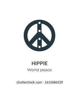 Hippie glyph icon vector on white background. Flat vector hippie icon symbol sign from modern world peace collection for mobile concept and web apps design.