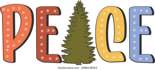 Hippie Groovy Christmas Disign Bundle