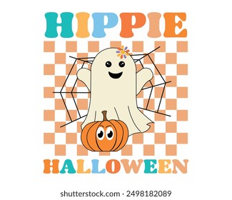 hippie halloween quote retro typography