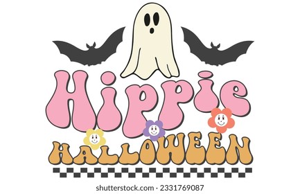 Hippie Halloween Retro And Sublimation Design