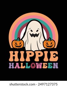
HIPPIE HALLOWEEN VECTOR TSHIRT DESIGN
