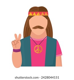 Hippie icon clipart avatar logotype isolated vector illustration