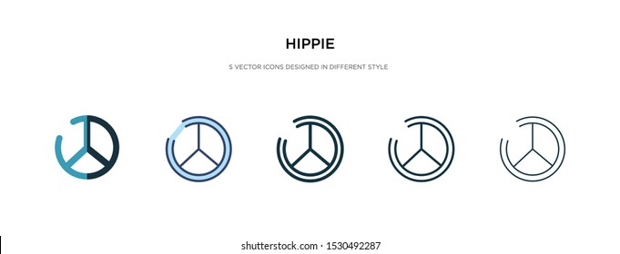 hippie icon in different style vector illustration. two colored and black hippie vector icons designed in filled, outline, line and stroke style can be used for web, mobile, ui