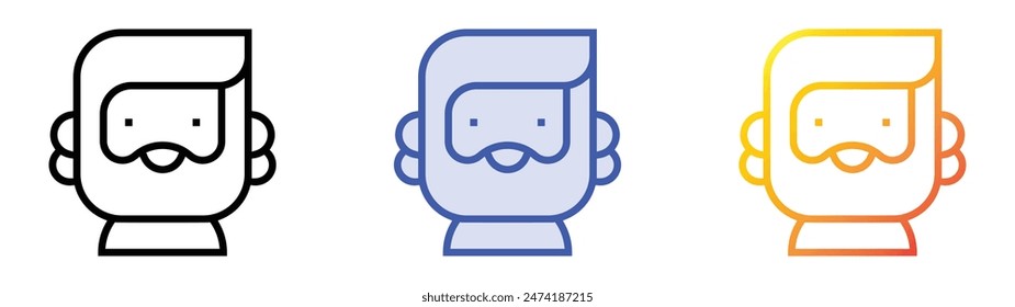 Hippie icon. Linear, Blue Fill and Gradient Style Design Isolated On White Background