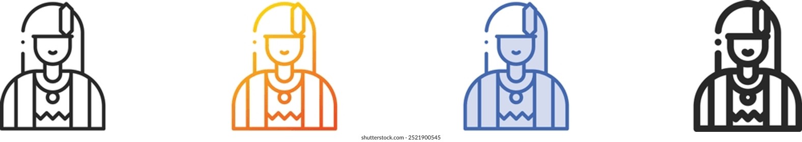 Hippie icon.Thin Linear, Gradient, Blue Stroke and bold Style Design Isolated On White Background