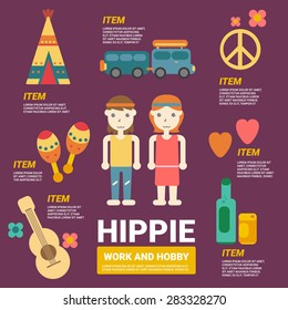 Hippie Info graphics vector illustration