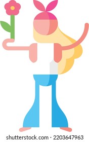 Hippie isolated design element stock illustration. Vector on a white background