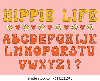 Hippie Life is a late 1960s or early 1970s fun lettering style