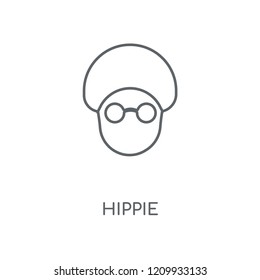 Hippie linear icon. Hippie concept stroke symbol design. Thin graphic elements vector illustration, outline pattern on a white background, eps 10.