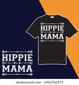 Hippie Mama T-shirt Design. Vector Illustration.