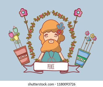 Hippie man cartoon