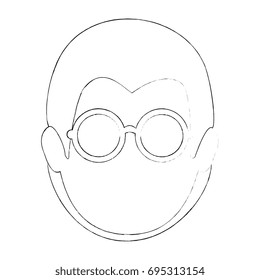 Hippie man cartoon
