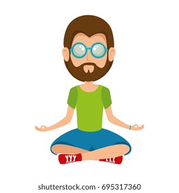 Hippie man cartoon