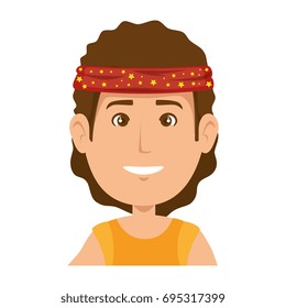 Hippie man cartoon