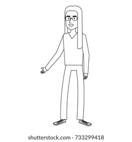 hippie man with long hair
