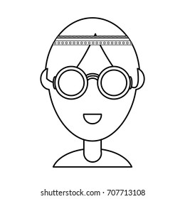 hippie man  vector illustration