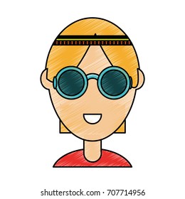 hippie man  vector illustration