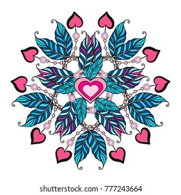 Hippie motif, psychedelic pattern. Template for your design