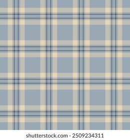Hippie pattern plaid texture, lined vector tartan fabric. Print textile check seamless background in pastel and grey colors palette.