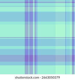 Hippie-Muster Textur Stoff, Dekor Tartan karierten Hintergrund. Perfekter Vektor-Check nahtlose Textilien in Cyan und Blau Farben Palette.